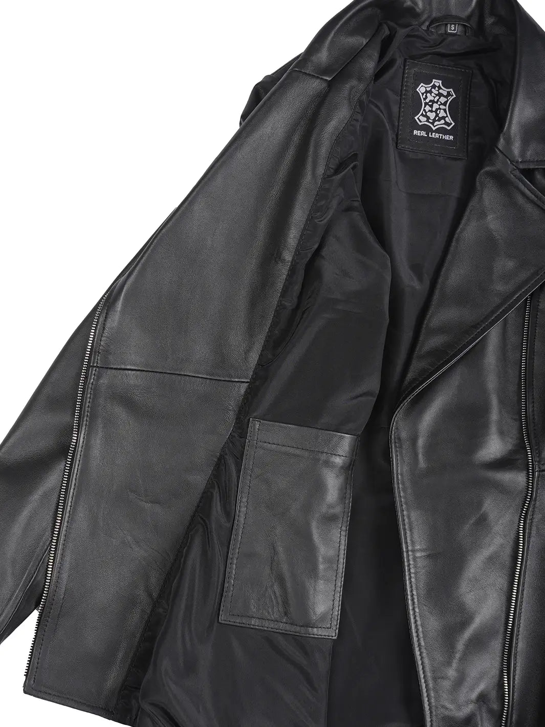 Clarissa Womens Black Asymmetrical Peplum Leather Jacket