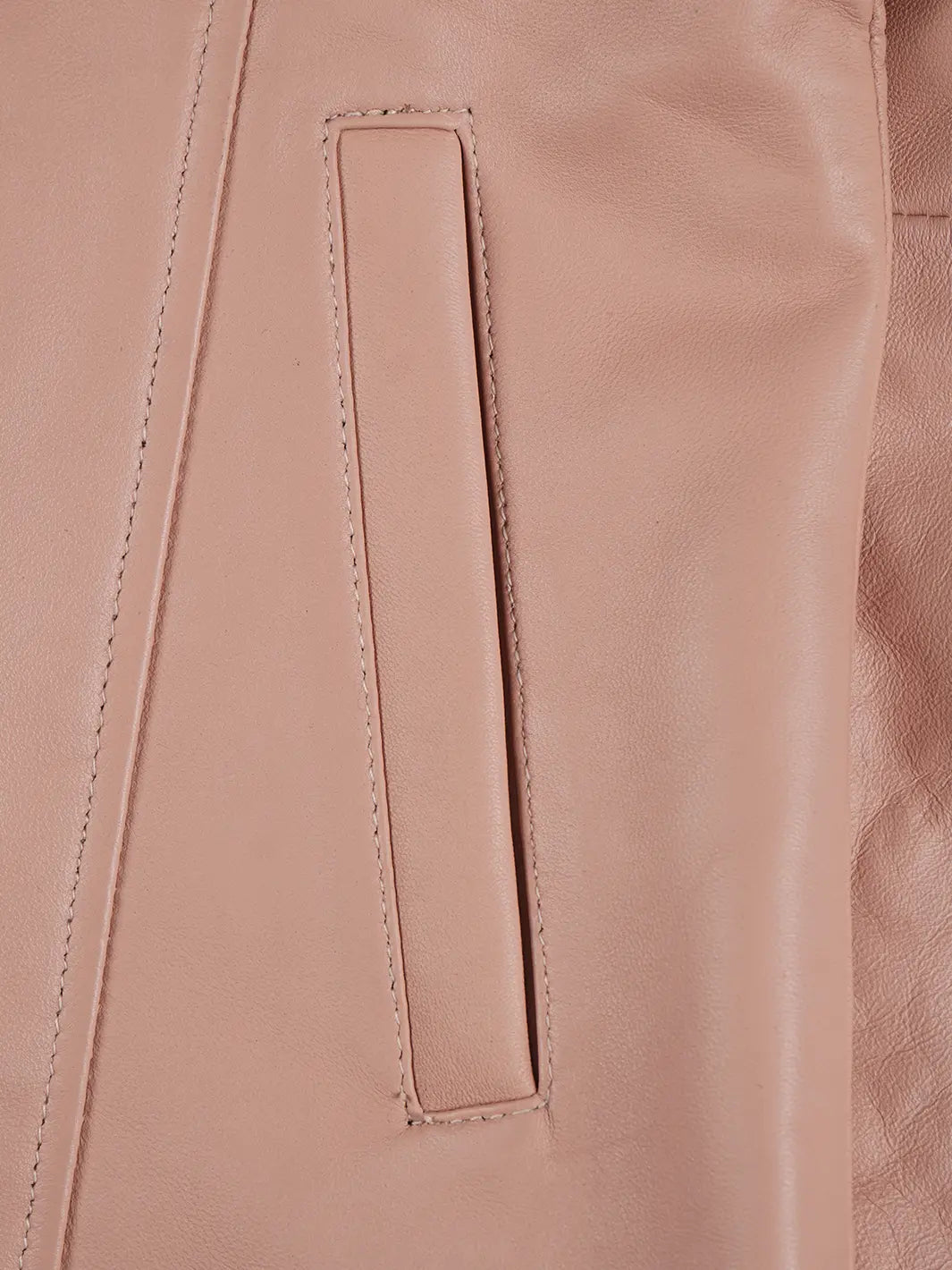 Kandis Women Pink Real Leather Car Coat