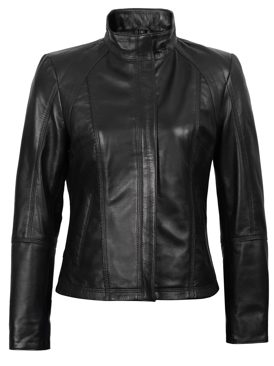 Real Leather Women's Black Biker Style Jacket