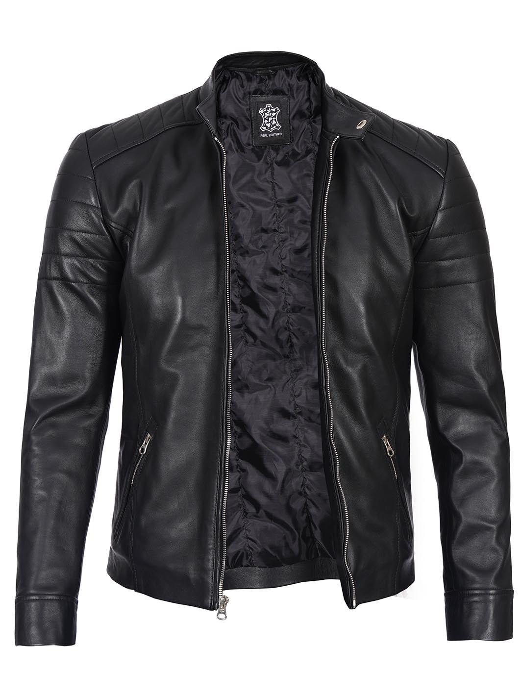 Carrie Men's Black Cafe Racer Style Leather Jacket