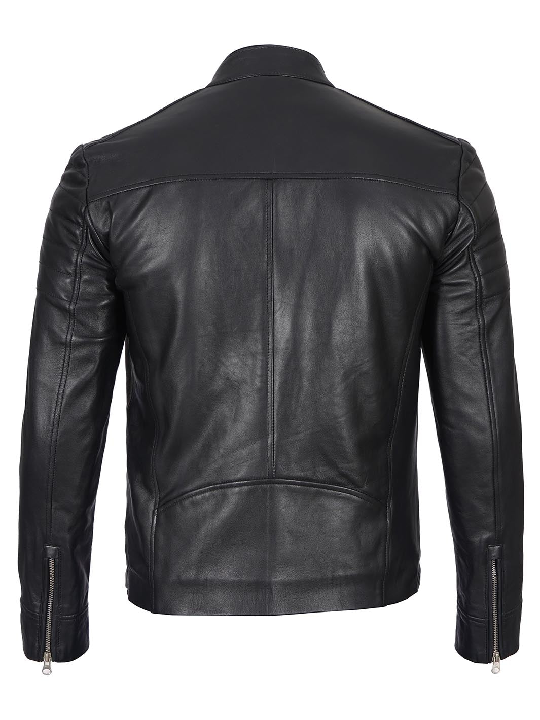 Carrie Men's Black Cafe Racer Style Leather Jacket