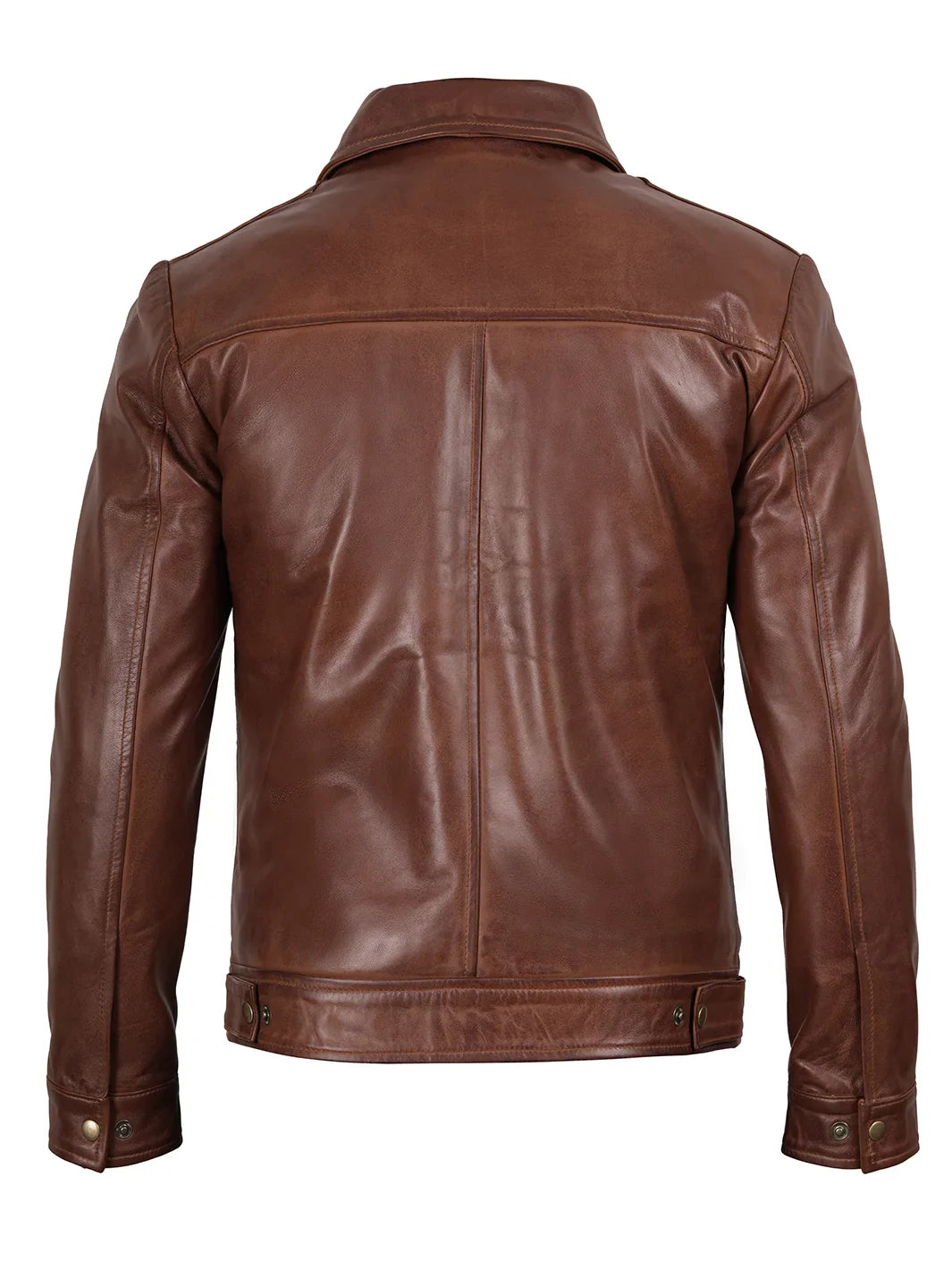 Real Leather Men's Brown Harrington Jacket