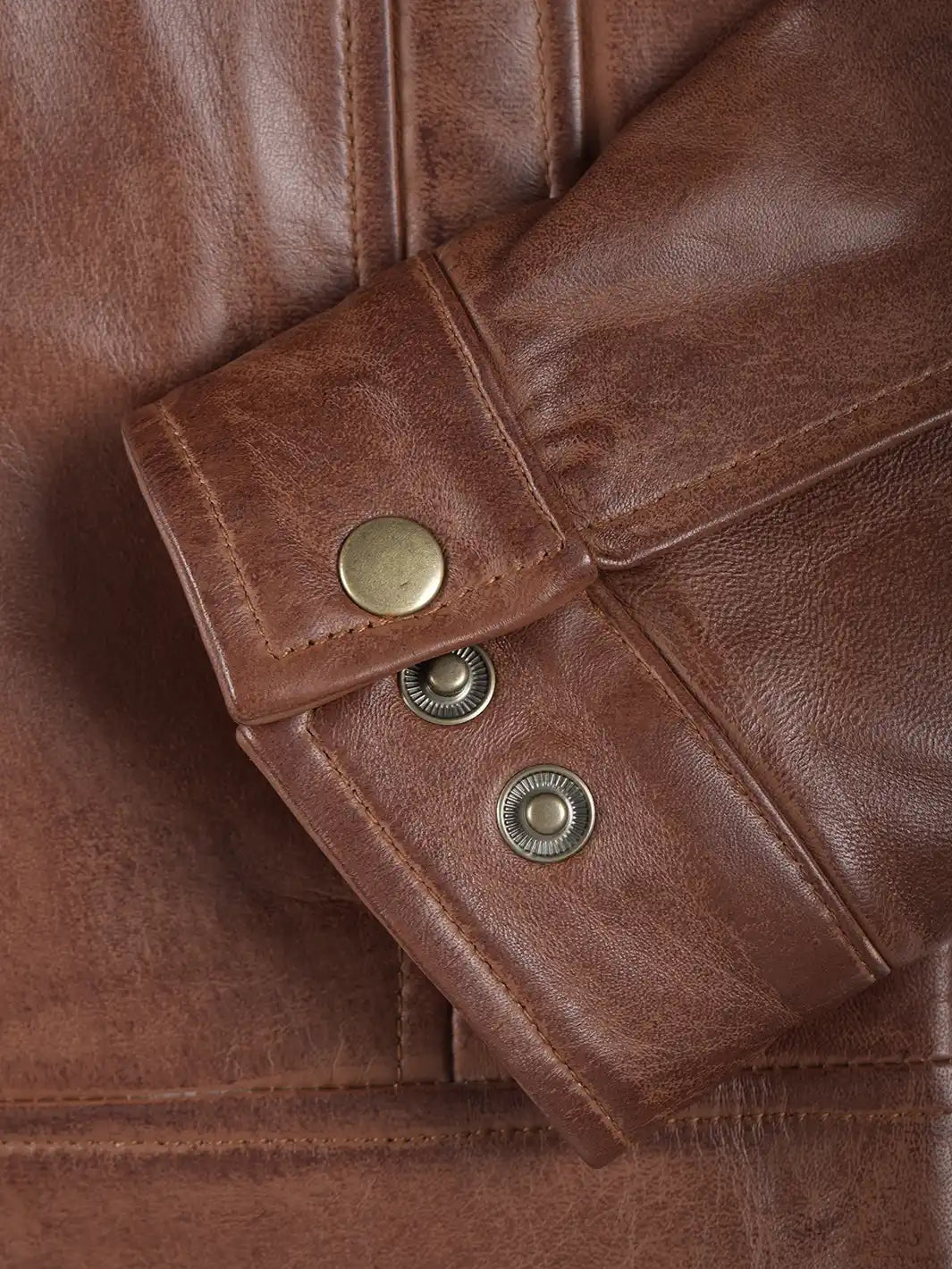 Real Leather Men's Brown Harrington Jacket