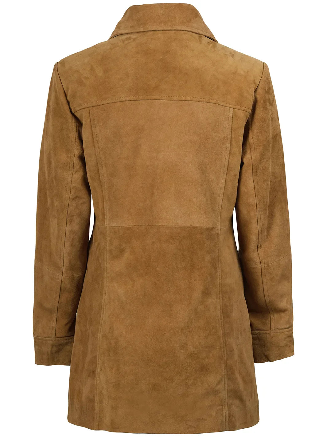 Kandis Womens Light Brown Suede Car Coat