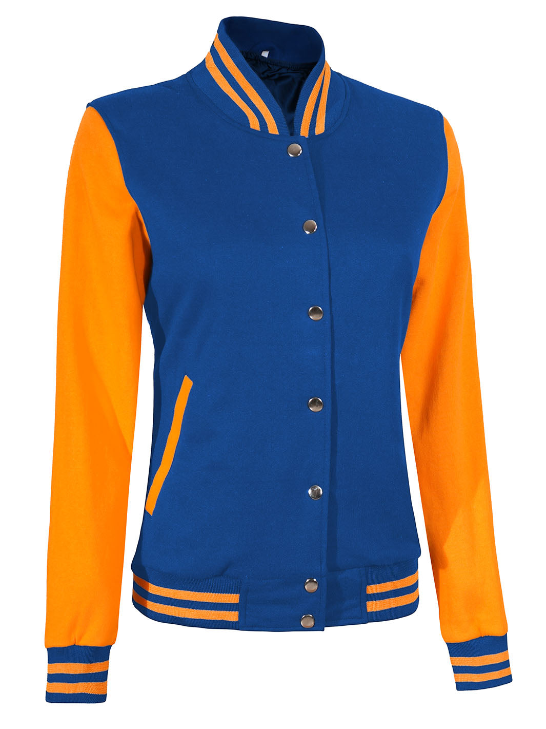 Women's Royal Blue and Yellow  Letterman Varsity Jacket