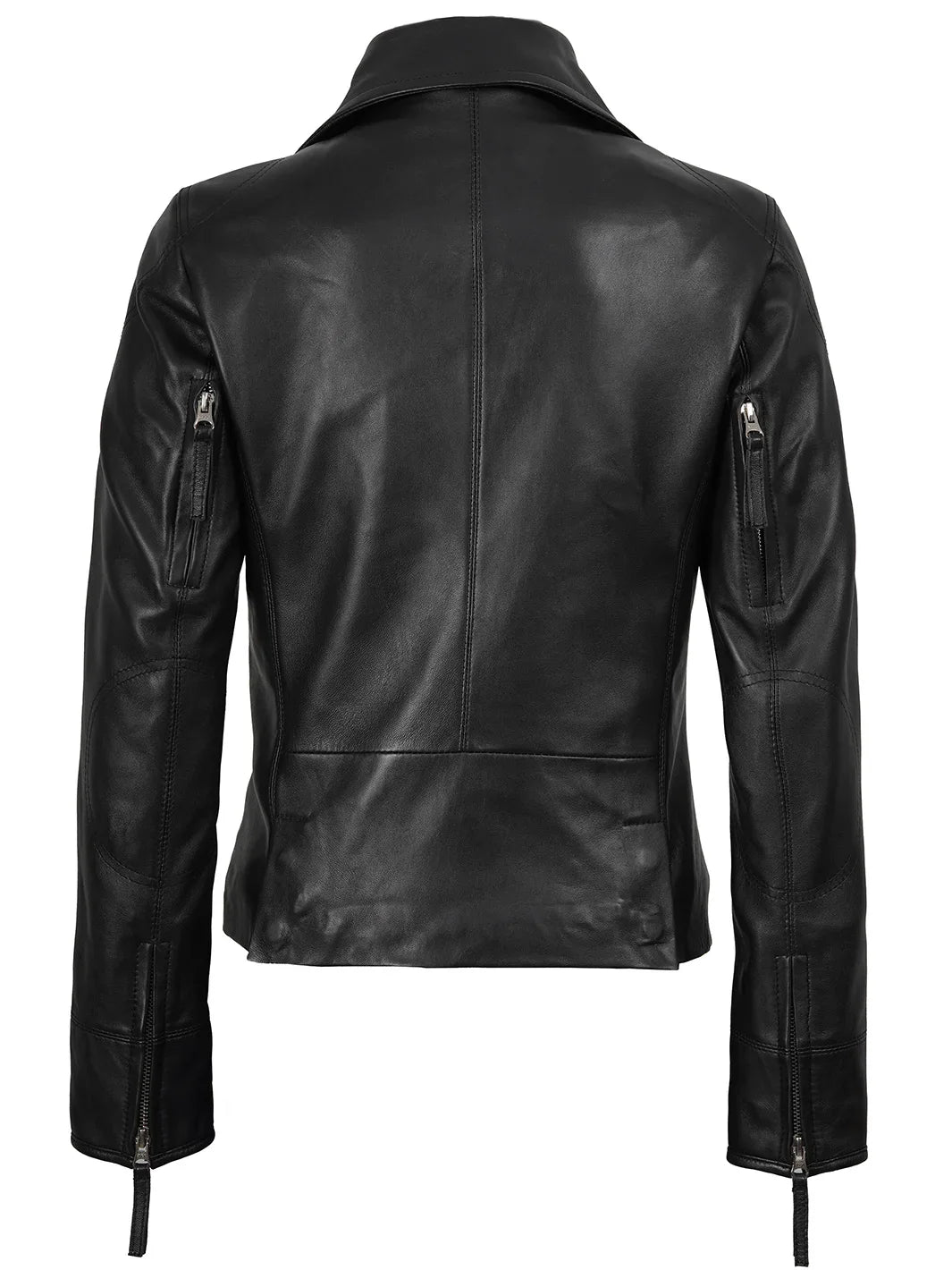 Women's Black Asymmetrical Biker Style Leather Jacket