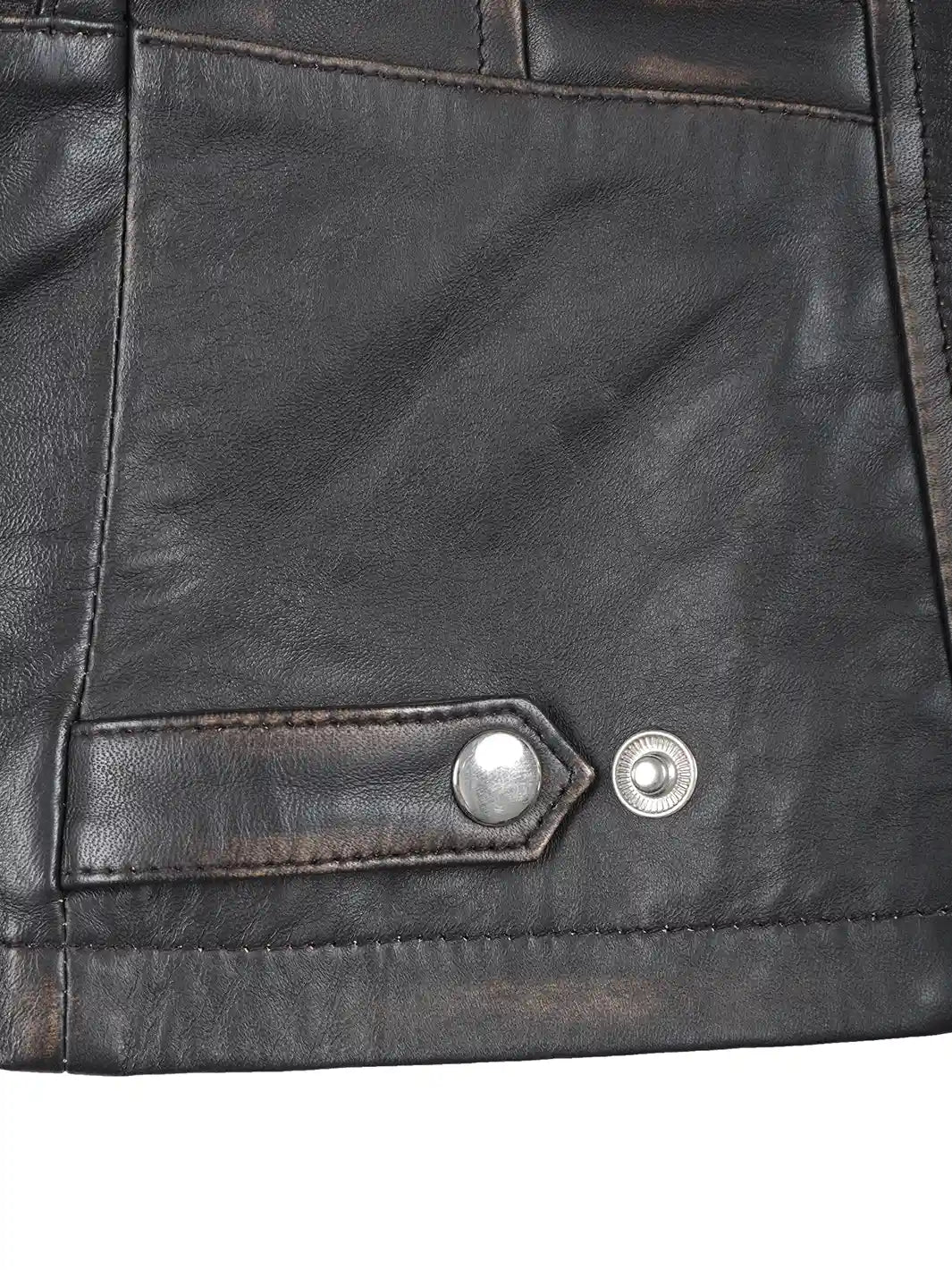 Real Leather Women's Dark Brown Biker Style Jacket