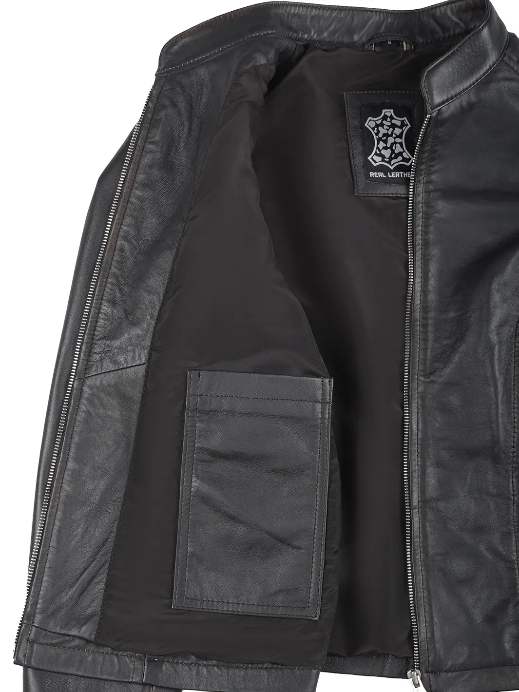 Real Leather Women's Dark Brown Biker Style Jacket