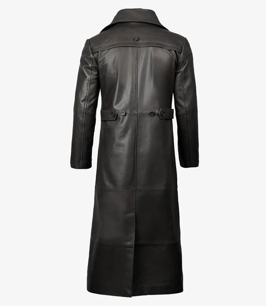 Jackson Men's Black Leather Long Duster Coat