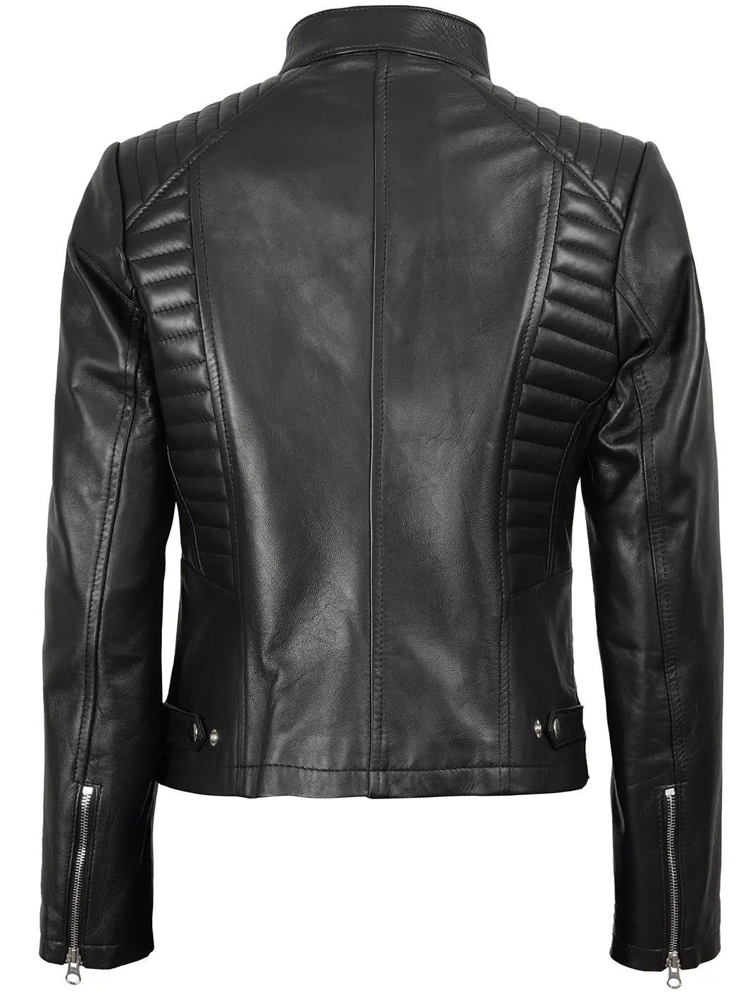 Rachel Women's Black Cafe Racer Style Leather Jacket